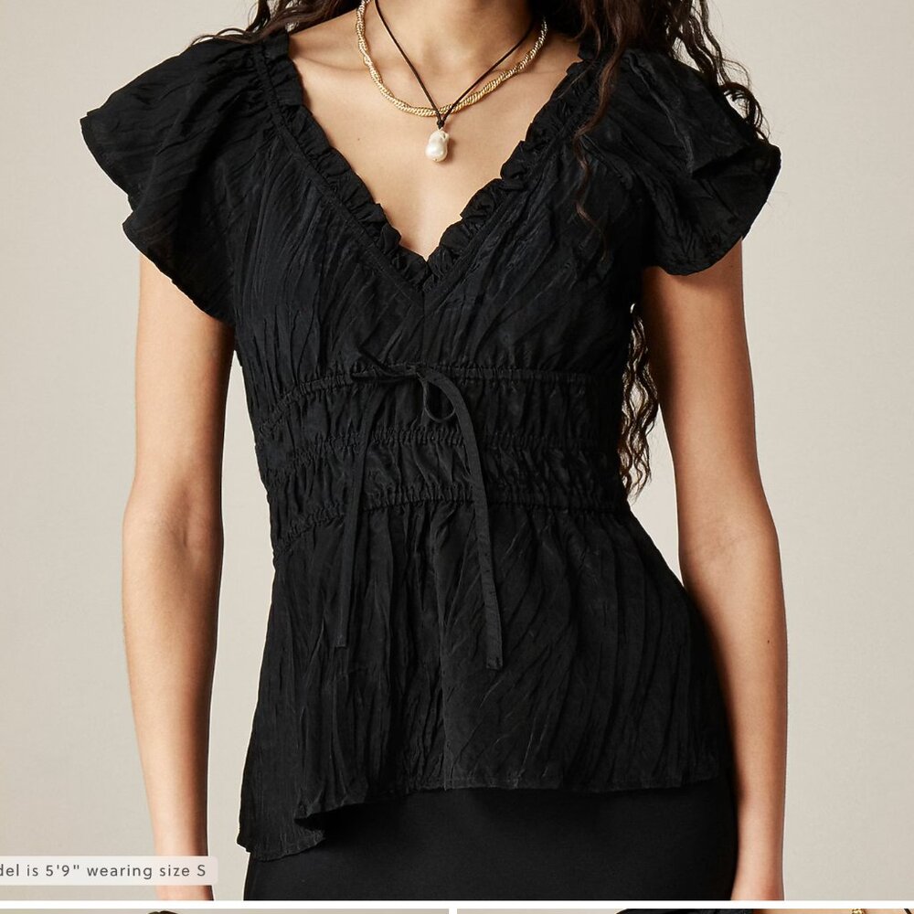 NWT J. Crew Palermo top black XL